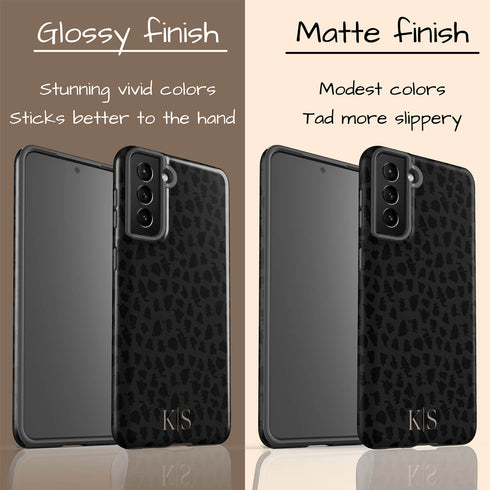 Dark Leopard Custom Initials Galaxy Case